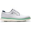 imageFootJoy Mens Traditions Blucher Golf ShoeWhiteAquamarinePageant Blue