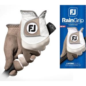 imageFootJoy Mens RainGrip Golf Glove PairWhiteGrey