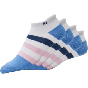 imageFootJoy Womens ProDry Roll Tab SocksWhiteBluePink