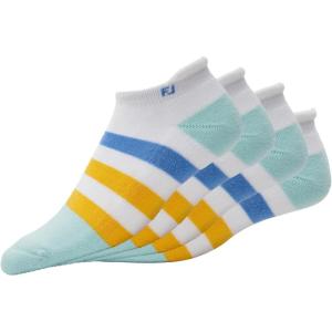 imageFootJoy Womens ProDry Roll Tab SocksWhiteGreenYellow