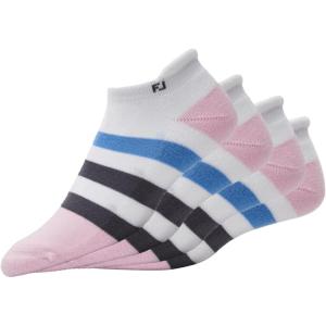 imageFootJoy Womens ProDry Roll Tab SocksWhitePinkGrey