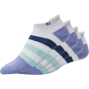 imageFootJoy Womens ProDry Roll Tab SocksWhitePurpleGreen