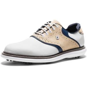 imageFootJoy Mens Traditions Golf ShoesWhiteKhakiPeacoat