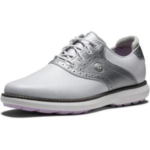 imageFootJoy Womens Traditions Spikeless Previous Season Style Golf ShoeWhite Silver Purple
